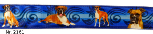 Exklusives Deutscher Boxer -Band mit Blauen Ornamenten – 22mm