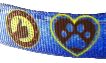 Exklusives Jeanslook mit Daumen hoch & Pfotenherz - Band – 16mm