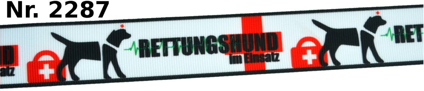 Exklusives Rettungshund im Einsatz - Band mit Lebenslinie – 25mm