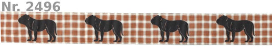 Exklusives Bulldoggen im Gittermuster-Stil -Band – 25mm