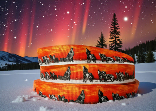 Exklusives Schlittenhunde im Sonnenuntergang - Band – 22mm