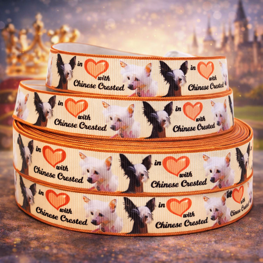 Exklusives In Love with Chinese Crested - Schopfhund Band – 22mm