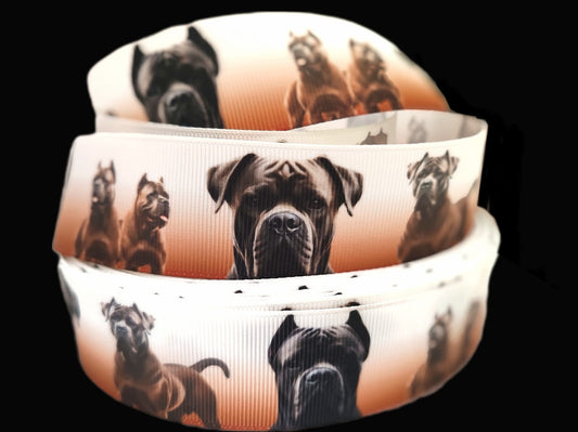 Cane Corso Eleganz – Exklusives bedrucktes Band 32mm