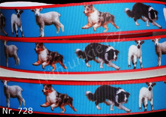 Exklusives Hütehund -Band mit Border Collies & Australian Shepherds – 22mm