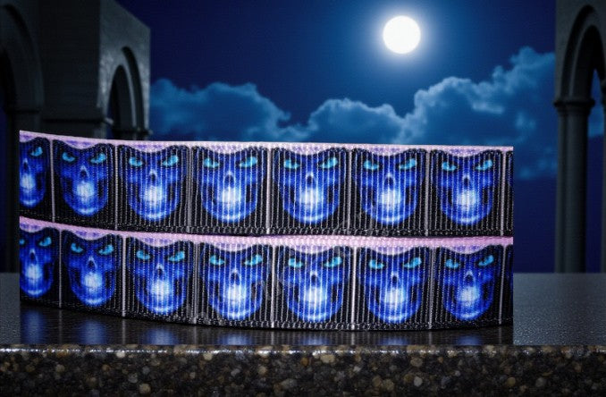 Exklusives Abstrakte Totenköpfe - Band in Blau – 16mm