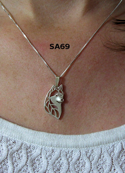 HUSKY | Halskette mit Anhänger | Versilbert