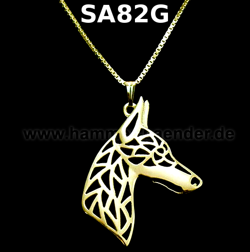 DOBERMANN | Halskette mit Anhänger | Vergoldet