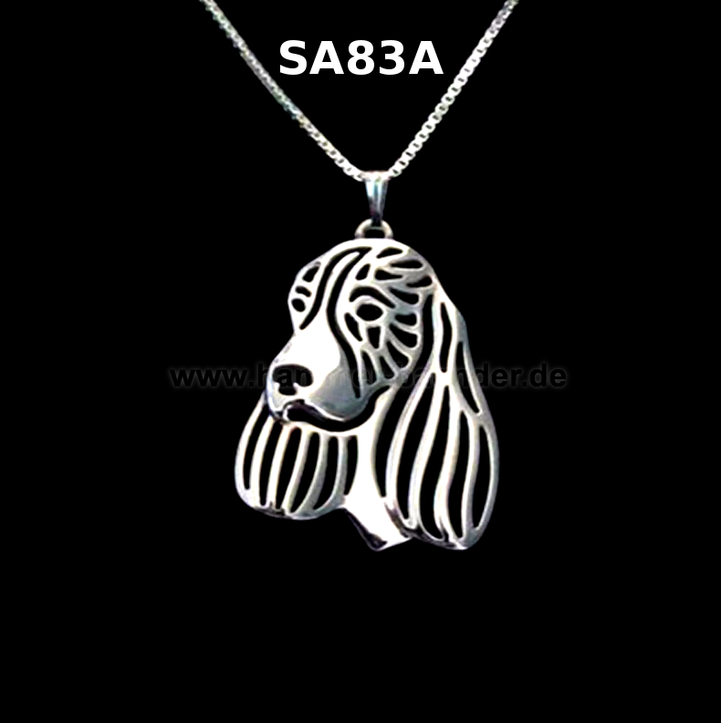COCKER SPANIEL | Halskette mit Anhänger | Versilbert
