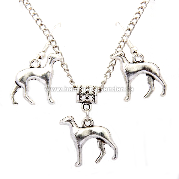 Greyhound necklace in silver | Optional matching earrings