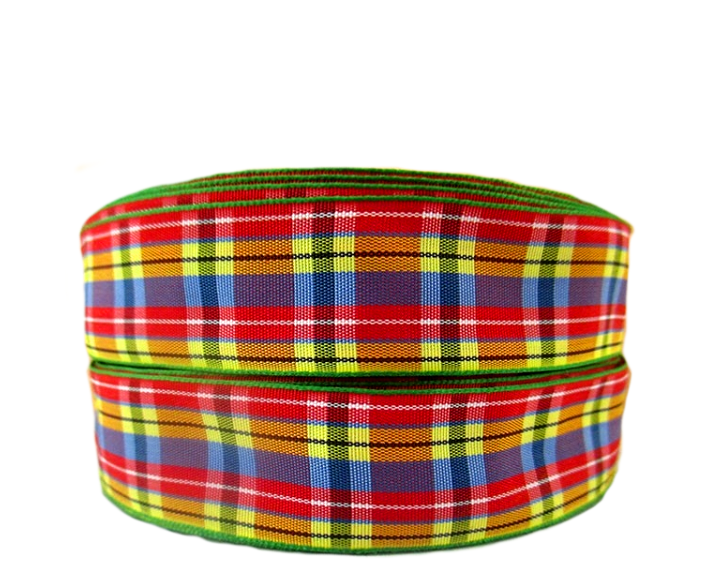 „Royal Highland Red“ – Traditionelles Schottenkaro – Webband 25 mm