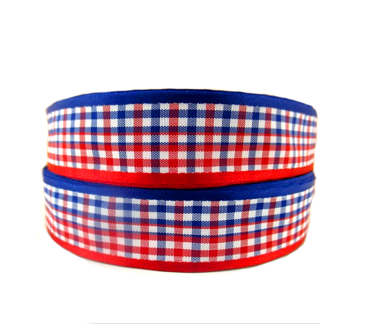„Tricolor Classic“ – Maritimes Karo-Design – Webband 25 mm