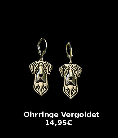 Deutsche Dogge Ohrringe | Vergoldet & Elegant
