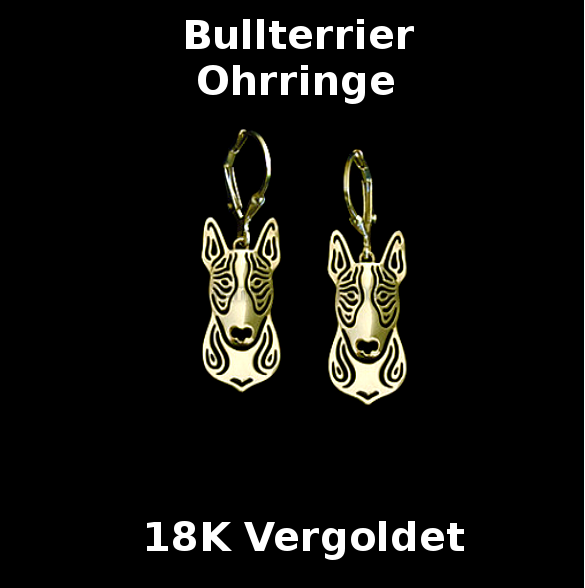 Bull Terrier Earrings | 18K Gold Plated