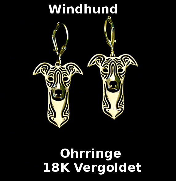 Windhund Ohrringe | 18K Vergoldet