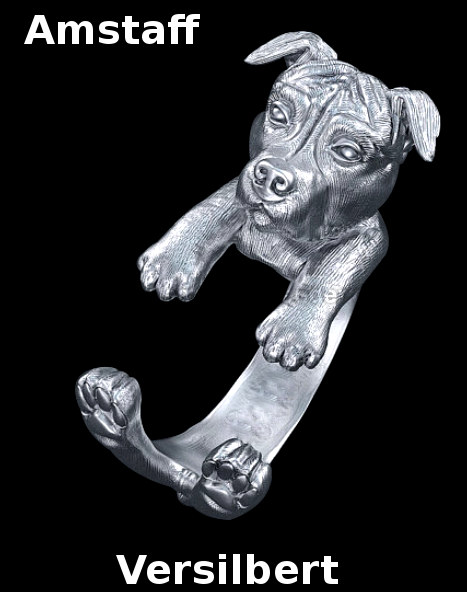 Amstaff Ring _ Versilbert| Anpassbar & Edel & Schick