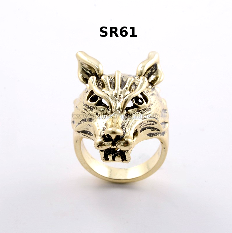 Wolf Ring in Bronze & Silver | Metal, Nickel and Cadmium Free