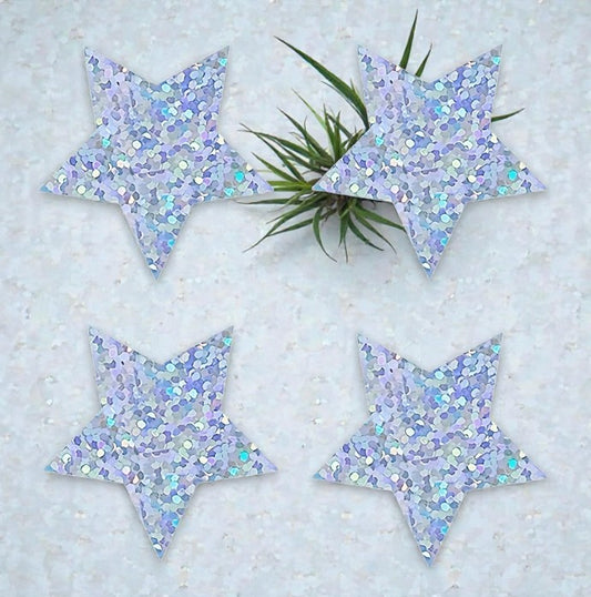 Sternenzauber in Silber – Hologramm-Sticker
