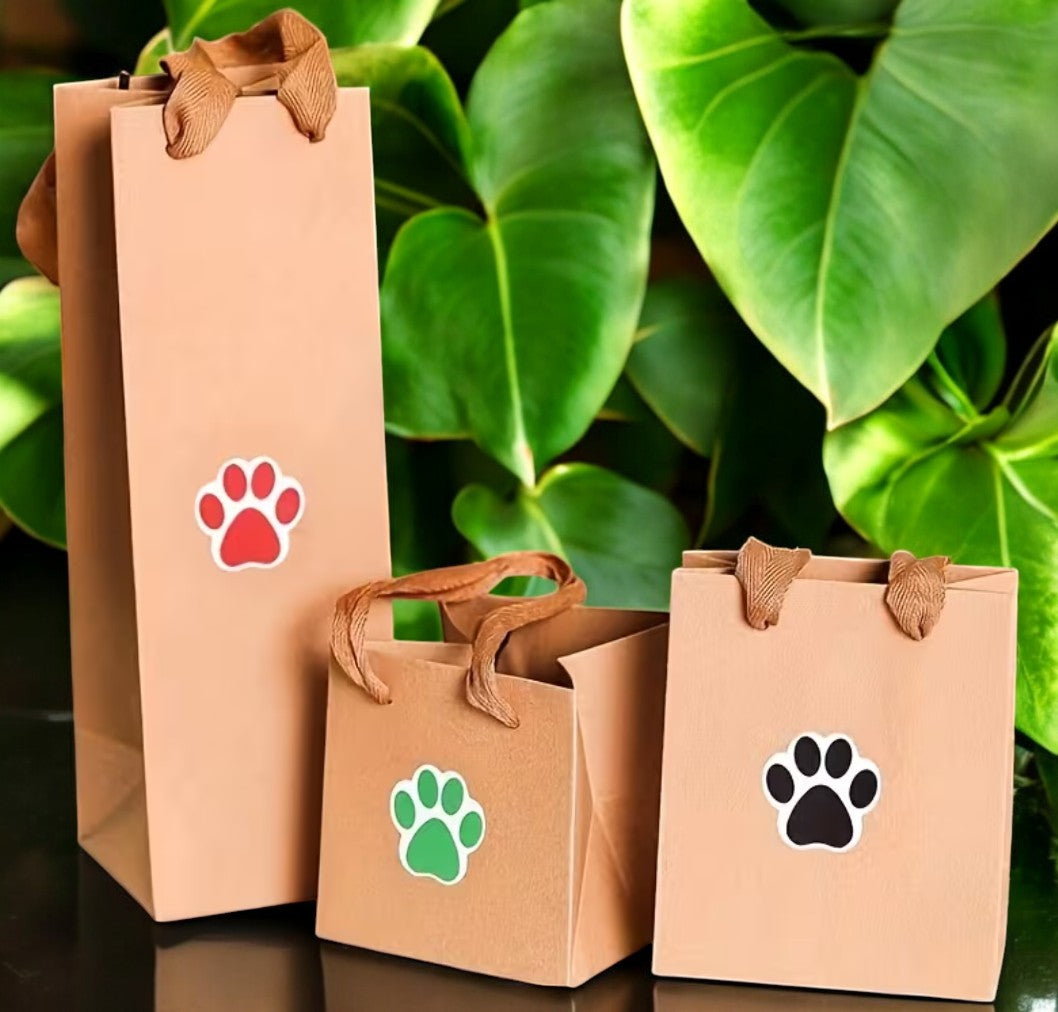 Bunte Pfotenabdruck-Aufkleber, 4 cm