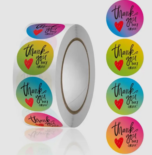Farbenfrohe Thank You for Order! Aufkleber – Perfekt für Kunden und Geschäfte
