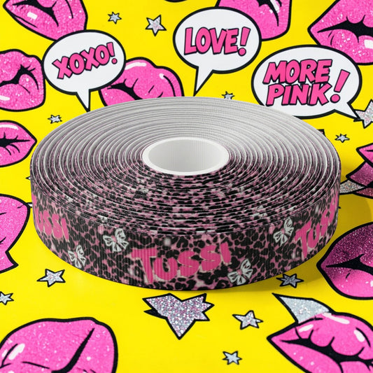 🎀 Exklusives Glam Ripsband "Tussi" mit Leo-Muster ✨ 16mm