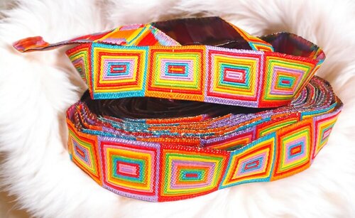 Psychedelische Quadrate – Webband 16mm