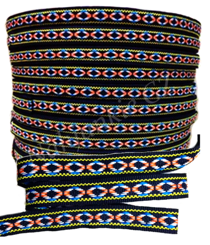 „Color Pulse Ethno – Lebendiges Webband im Geometric-Look“ 15mm