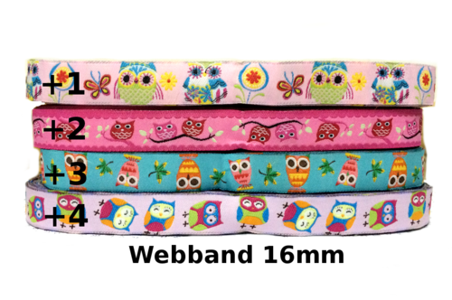 Bunte Webbänder mit Eulen und floralen Motiven - Kreative Vielfalt für dein Projekt