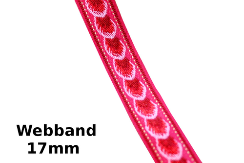„Fuchsia Shell Dreams – Charmantes Webband“ 17mm