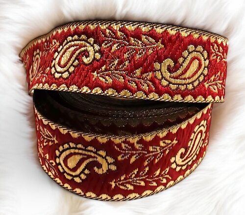 Golden Paisley – Webband mit orientalischem Flair in 22mm