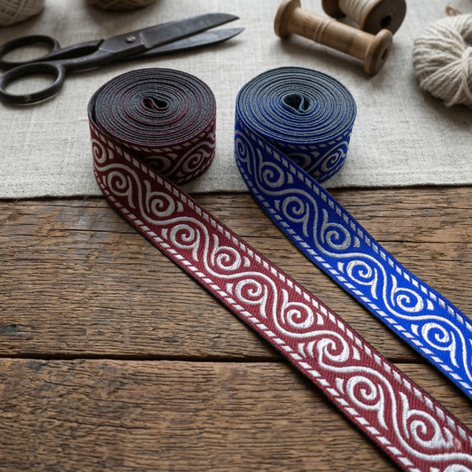 Griechisches Ornament Wellen Webbänder - Elegante Ornamente in Blau und Rot