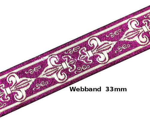„Royal Damask“ – Glitzer-Ornament-Webband 33 mm