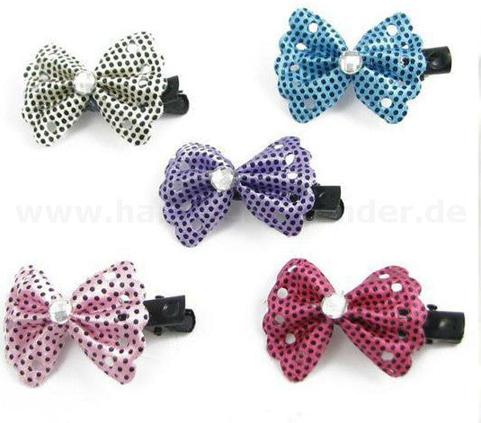 Bows with rhinestones and sequins