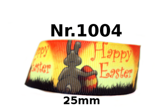 Osterband mit Hase & Sonnenuntergang – 25mm