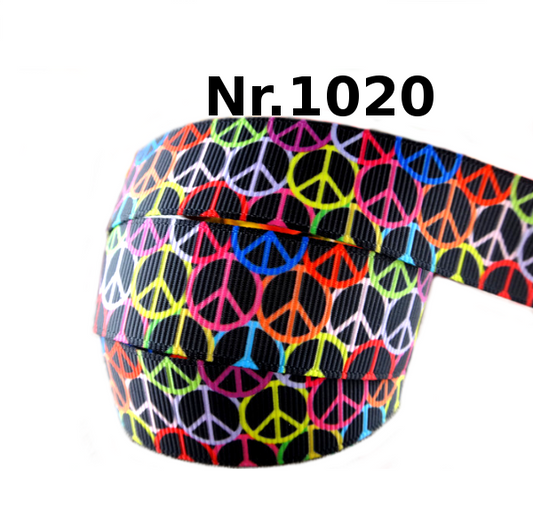 Buntes Peace-Zeichen Band – 22mm