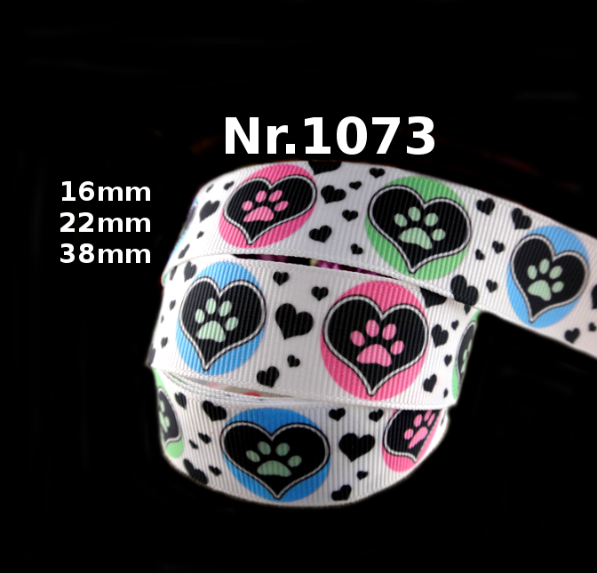 Herz-Pfoten-Band mit farbigen Akzenten