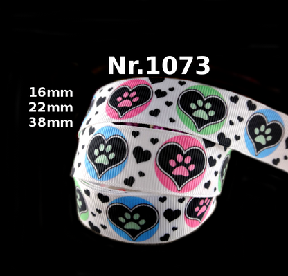 Herz-Pfoten-Band mit farbigen Akzenten