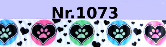 Herz-Pfoten-Band mit farbigen Akzenten