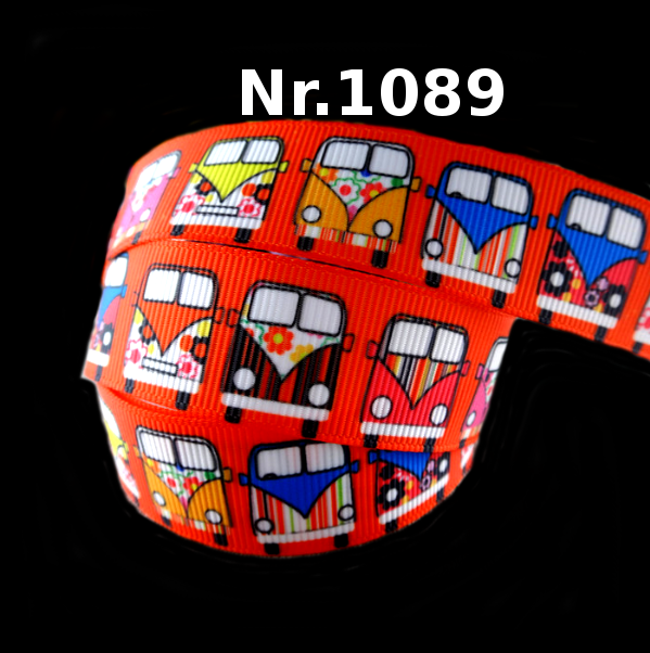 Retro-Hippie-Band mit bunten VW-Bussen – 22mm