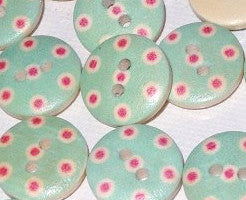 Holzknöpfe mit Punkten in verschiedene Farben