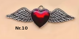 Anhänger "Sacred Heart" – Gothic Herzen in Rot & Silber