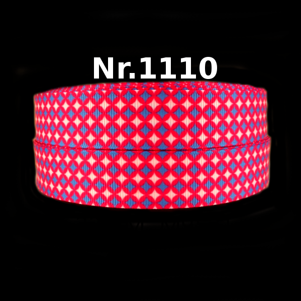Abstraktes Karo-Band in Rot, Weiß & Blau – 22mm