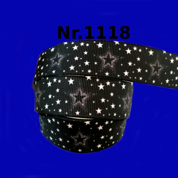 Schwarz-Weiß Sternen-Band – 22mm