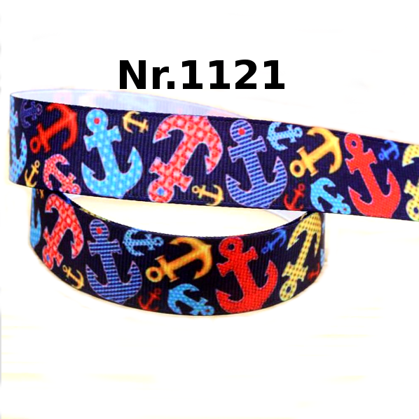 Patchwork-Anker Band auf Dunkelblau – 22mm