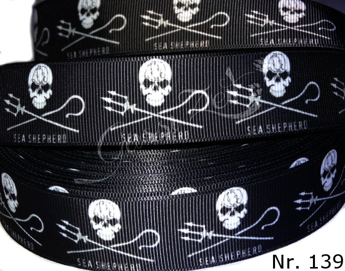 Sea Shepherd Band mit Piratenschädel – 25mm