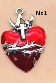 Anhänger "Sacred Heart" – Gothic Herzen in Rot & Silber