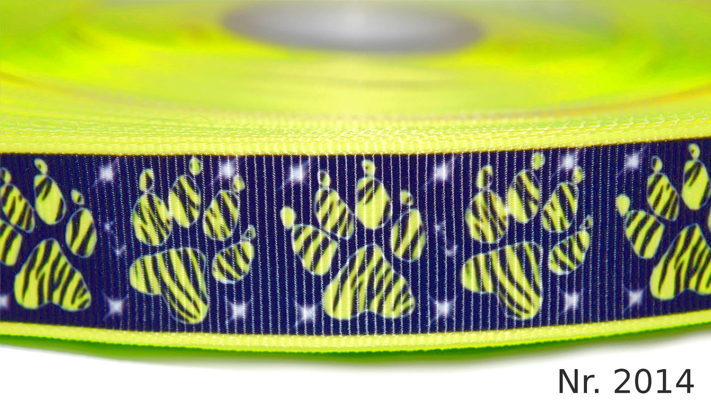 Exklusives  Neon - Pfoten im Tigermuster - Band – 22mm