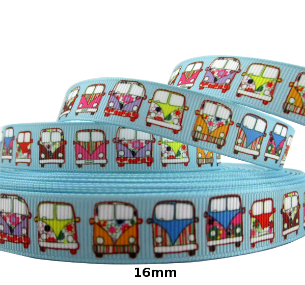 VW Busse  - Bunte Blumenmuster - 16mm