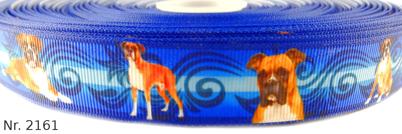 Exklusives  Deutscher Boxer -Band mit Blauen Ornamenten – 22mm
