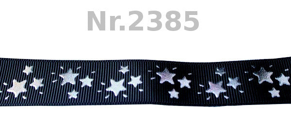 ⭐ Funkelnder Sternenzauber – Edles Ripsband mit silberner Folierung und Sternen-Motiv ✨