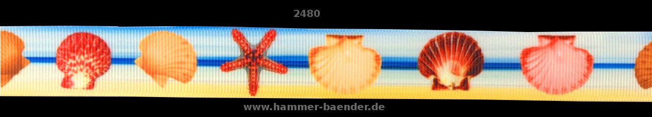 Exklusives  Strandzauber - Band mit Muscheln und Seesternen – 22mm